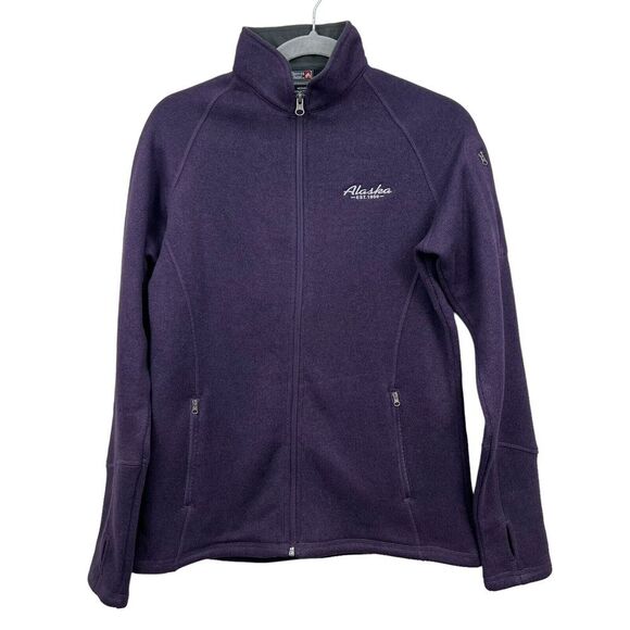 Outfitter‎ Trading Co Womens Performance Sweater Fleece Alaska Logo Purple Sz M - Picture 1 of 5